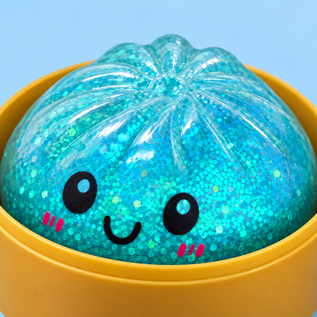 Blue Glitter Dumpling Squishy, additional product view 4
