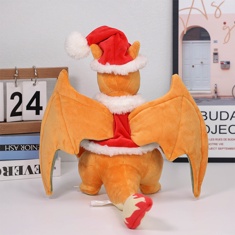 Charizard Christmas Plush back view with wings spread