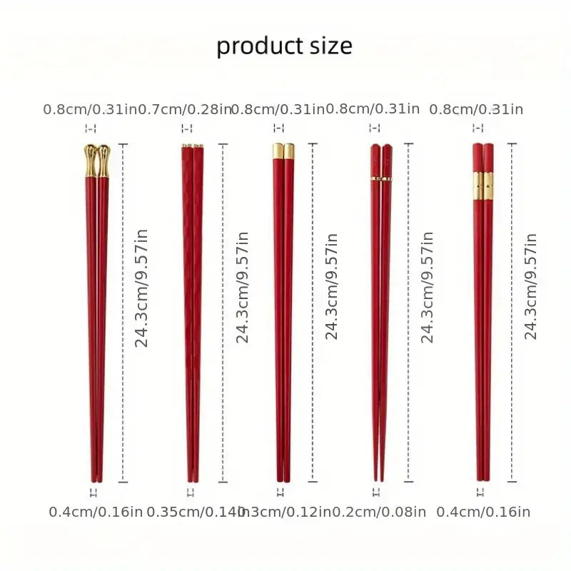 Crimson Red Chopsticks Set