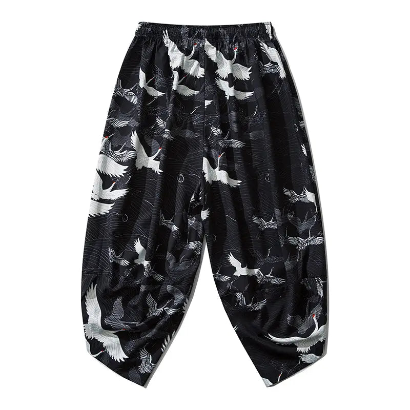Crane Birds Harem Pants