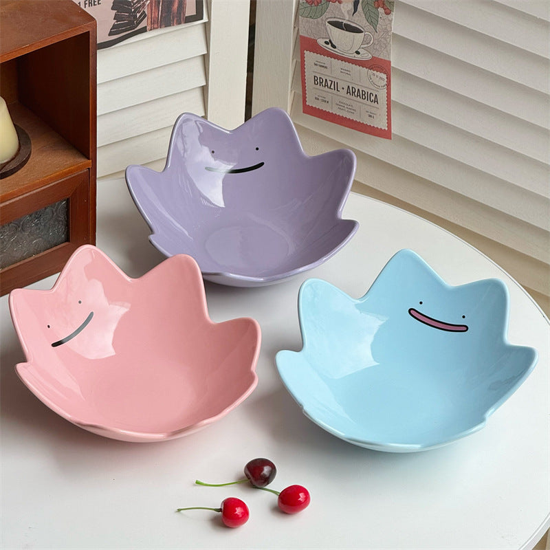 Ditto Ceramic Bowl purple blue and pink tabletop display