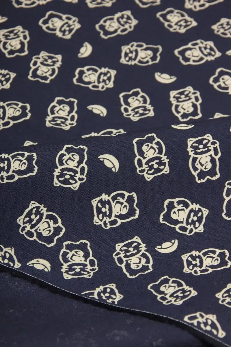 Lucky Cats Navy Furoshiki