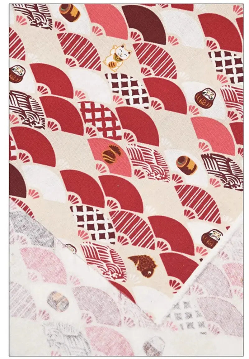 Red Hand Fans Pattern Furoshiki