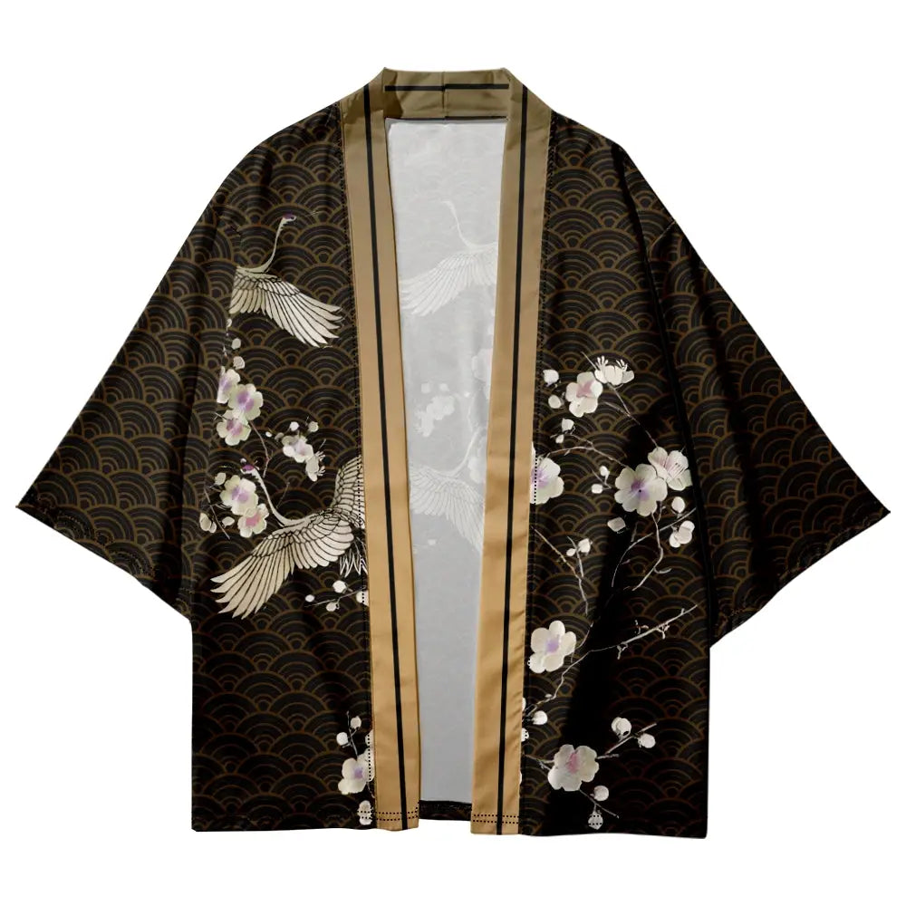 Flying Cranes Golden Waves Haori