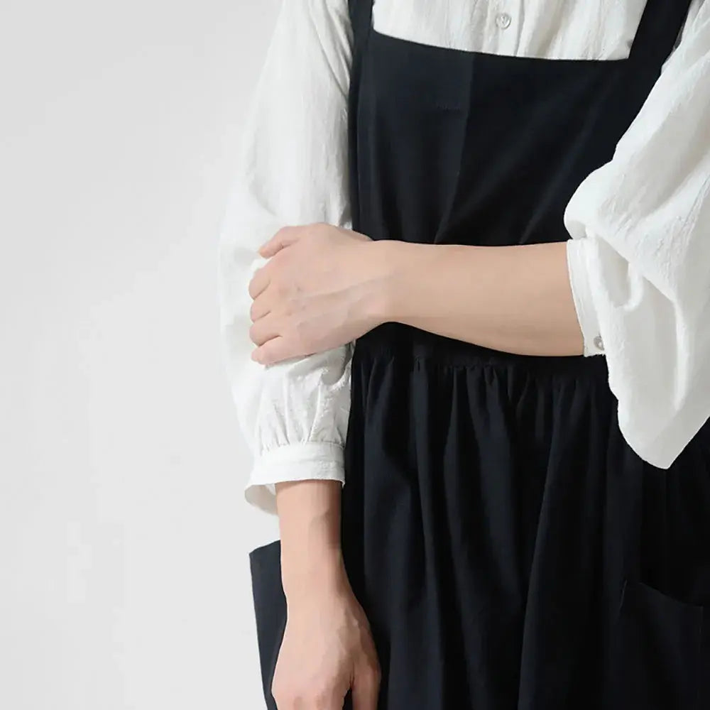 Cute Black Oversized Japanese Apron
