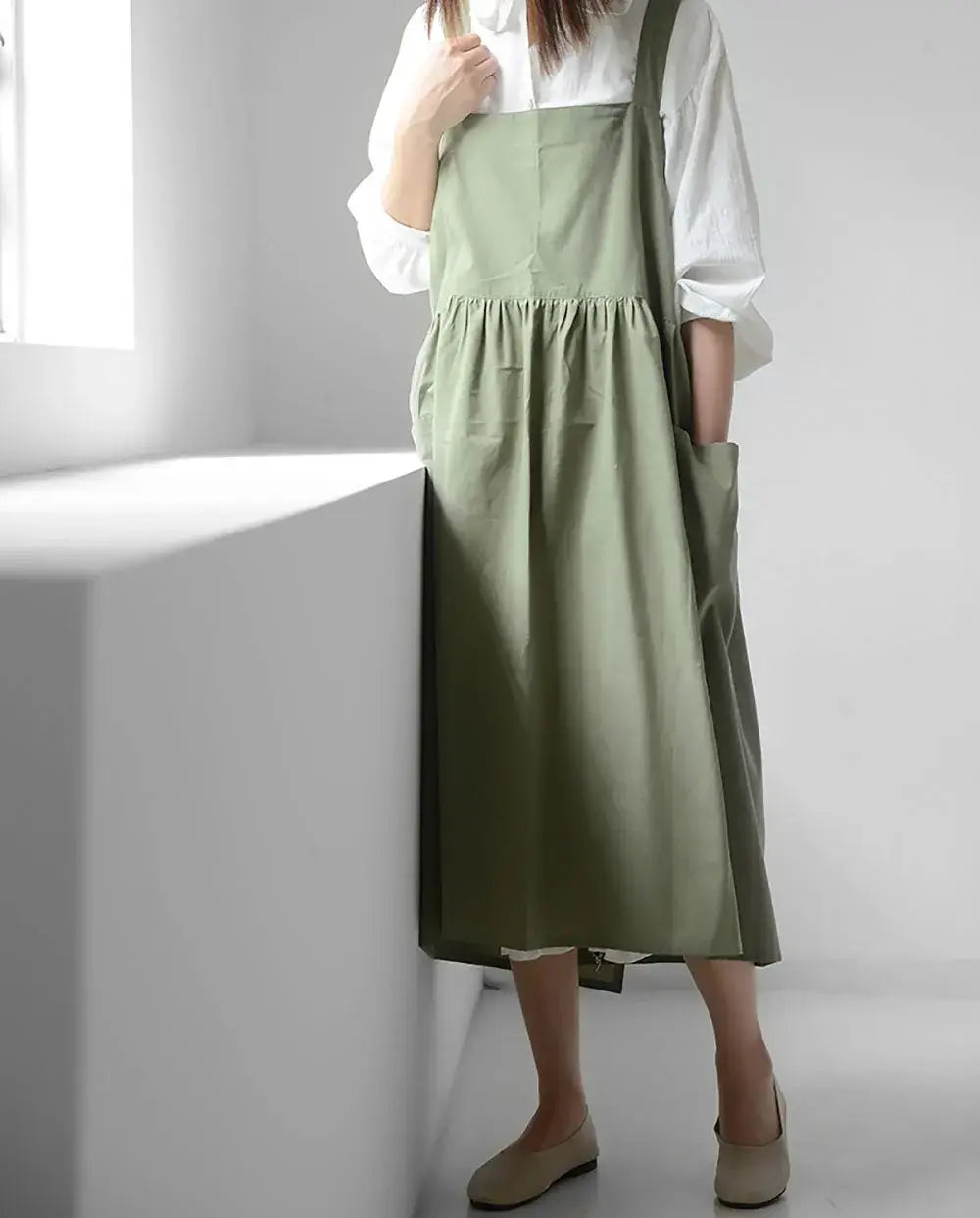 Cute Green Oversized Japanese Apron