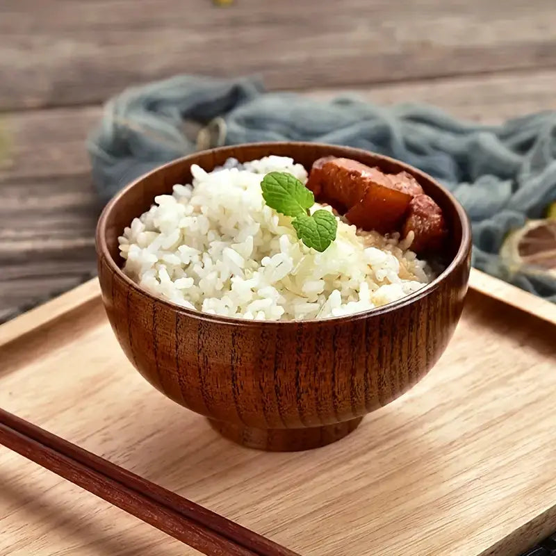 Traditional Wooden Rice Bowl