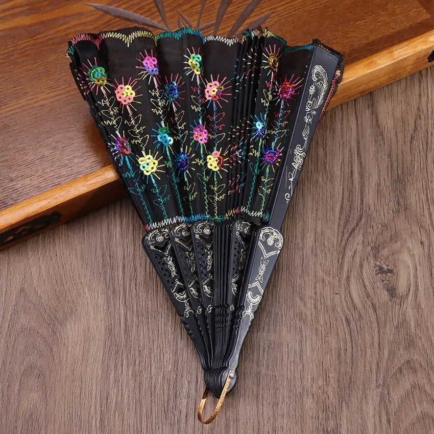 Peacock Gems Hand Fan