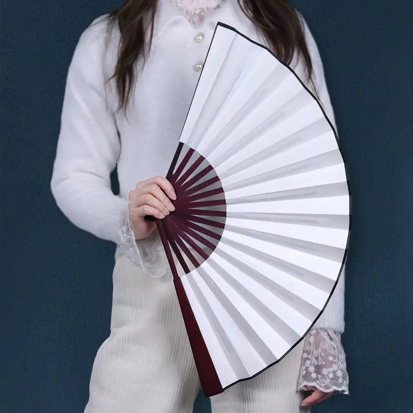 Large White Hand Fan