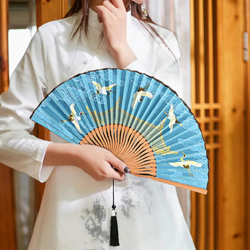 Flying Cranes Hand Fan