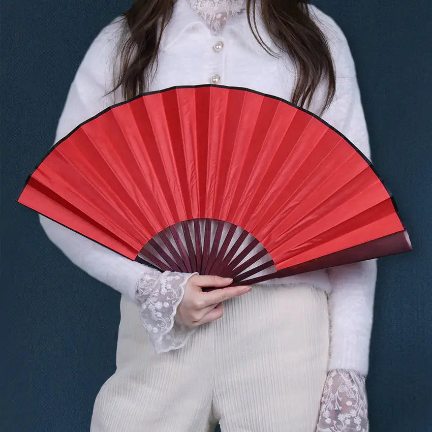 Large Red Hand Fan