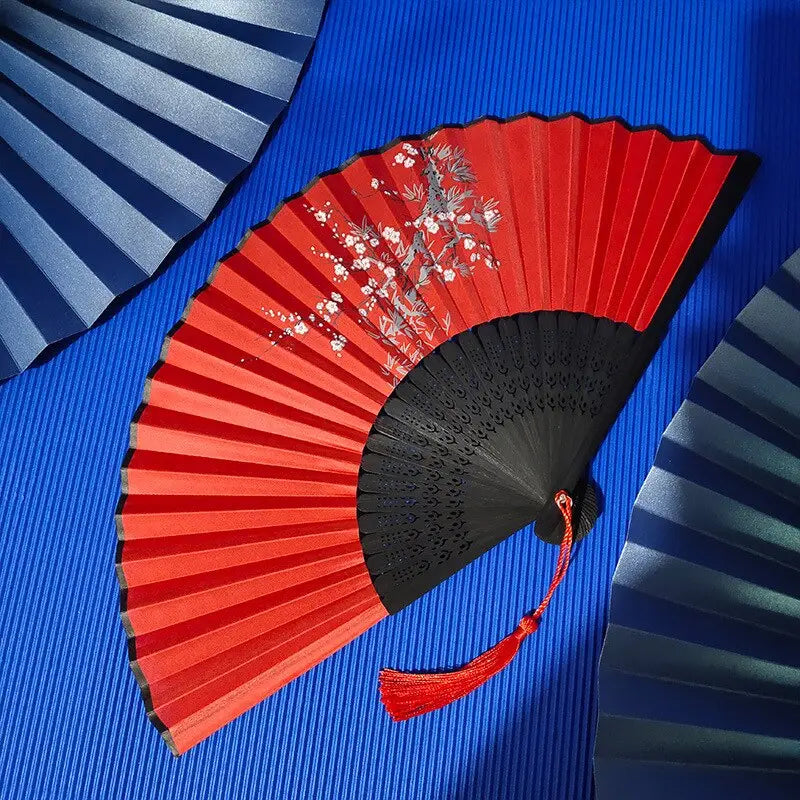 Red Sakura Hand Fan