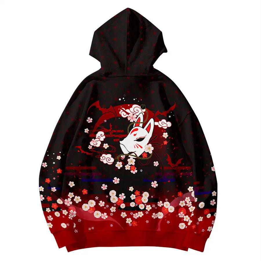 Cherry Blossom Kitsune Fox Hoodie