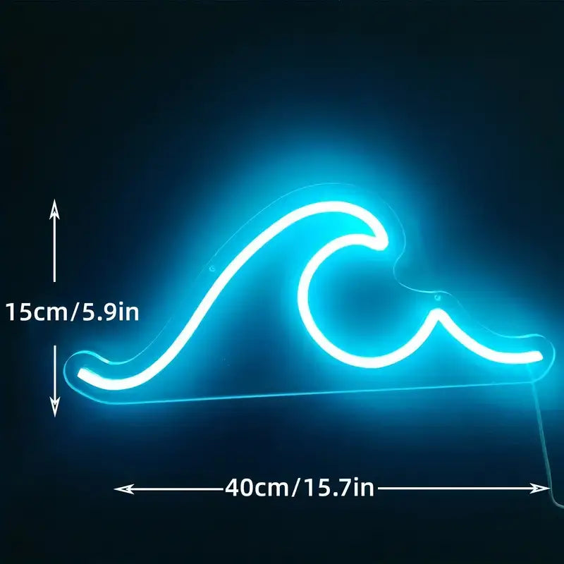 Blue Wave Neon Sign