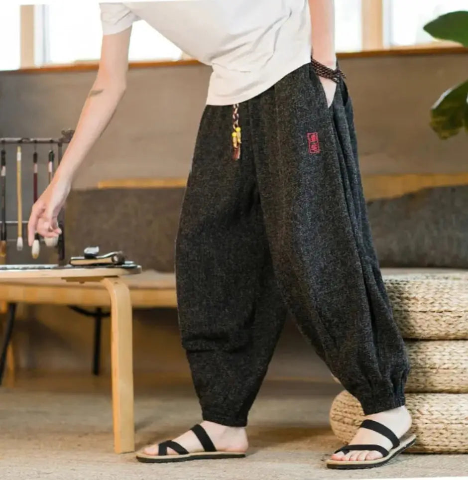 Embroidered Harem Jogger Pants