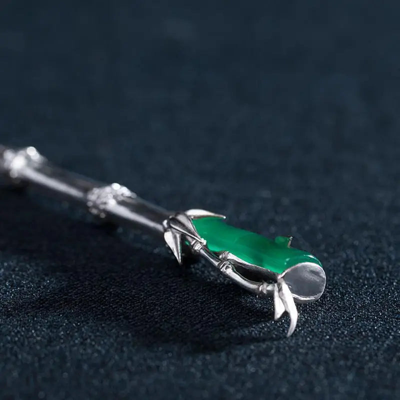 Silver Bamboo Kanzashi