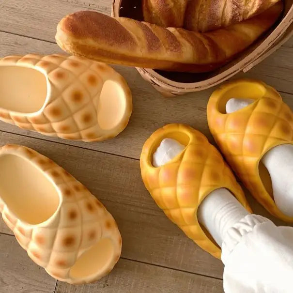 Yellow Melon Pan Kawaii Slippers
