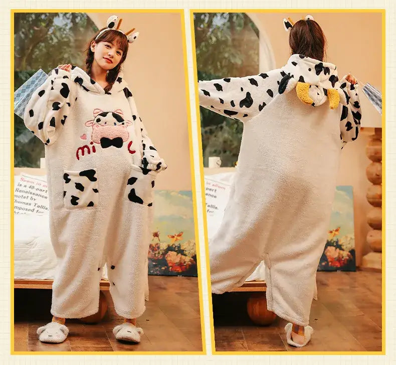 Adorable Cow Kigurumi Onesie