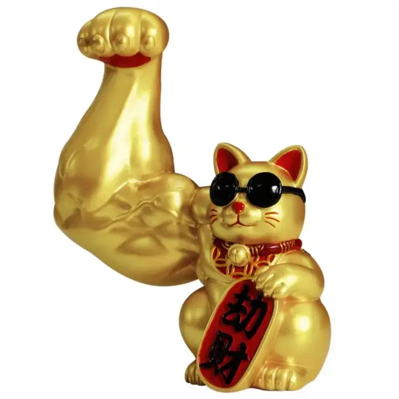 Golden Big Arm Lucky Cat