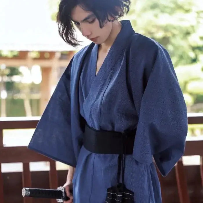 Royal Blue Traditional Men Kimono JAPAN BOX Royal Blue Traditional Men Kimono JAPAN BOX
