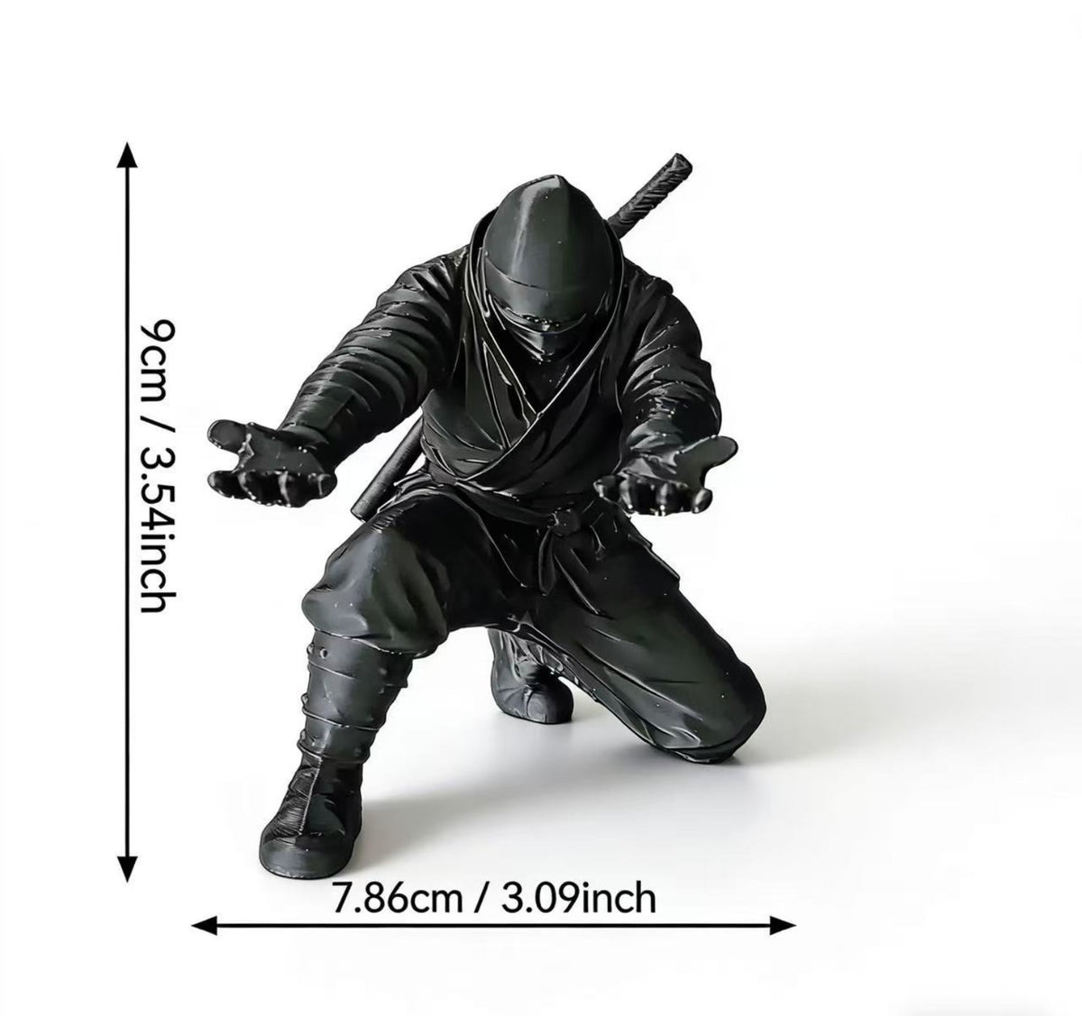 Ninja Pen Holder Figure size guide: 9 cm tall and 7.86 cm wide
