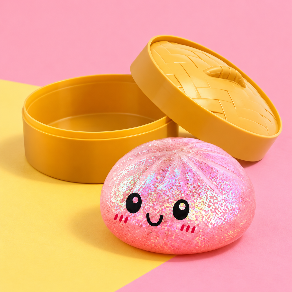 Pink Glitter Dumpling Squishy, additional product view 4