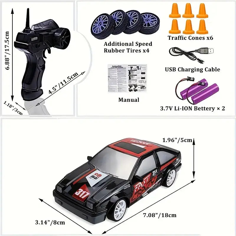 Black AE-86 RC Drift Car