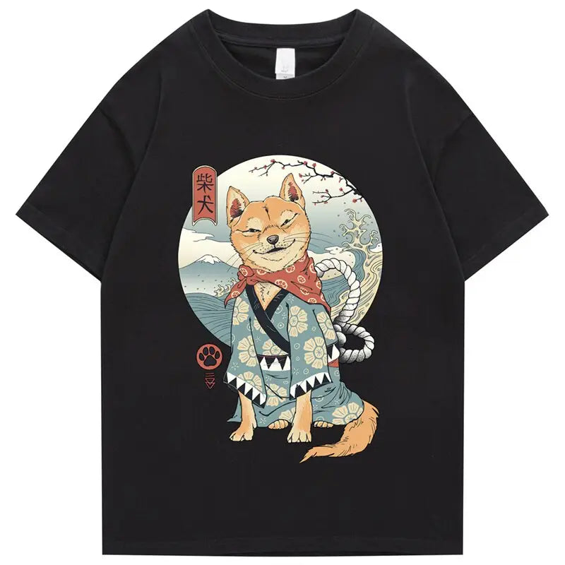 Shiba Inu Shinobi Ukiyo-e T-Shirt