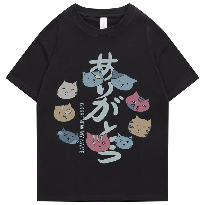 Kanji Cat Faces T-Shirt