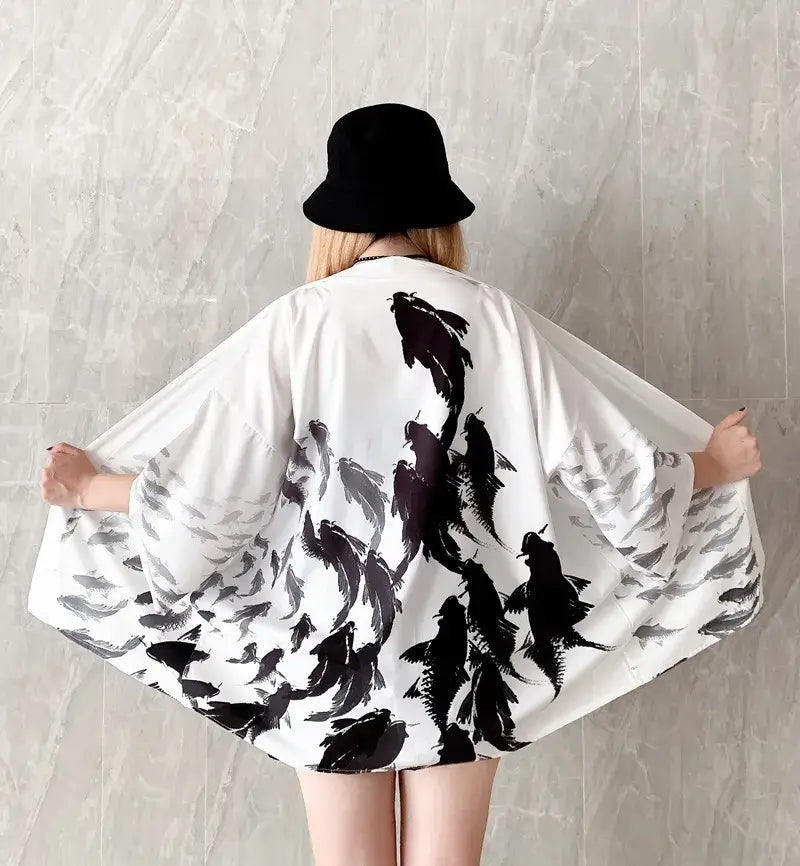 Women's black 2025 kimono jacket