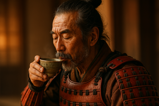 Samurai drinking tea