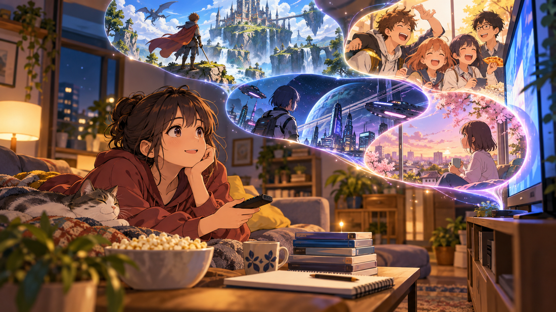 A new anime viewer considers fantasy, comedy, science fiction, and everyday stories