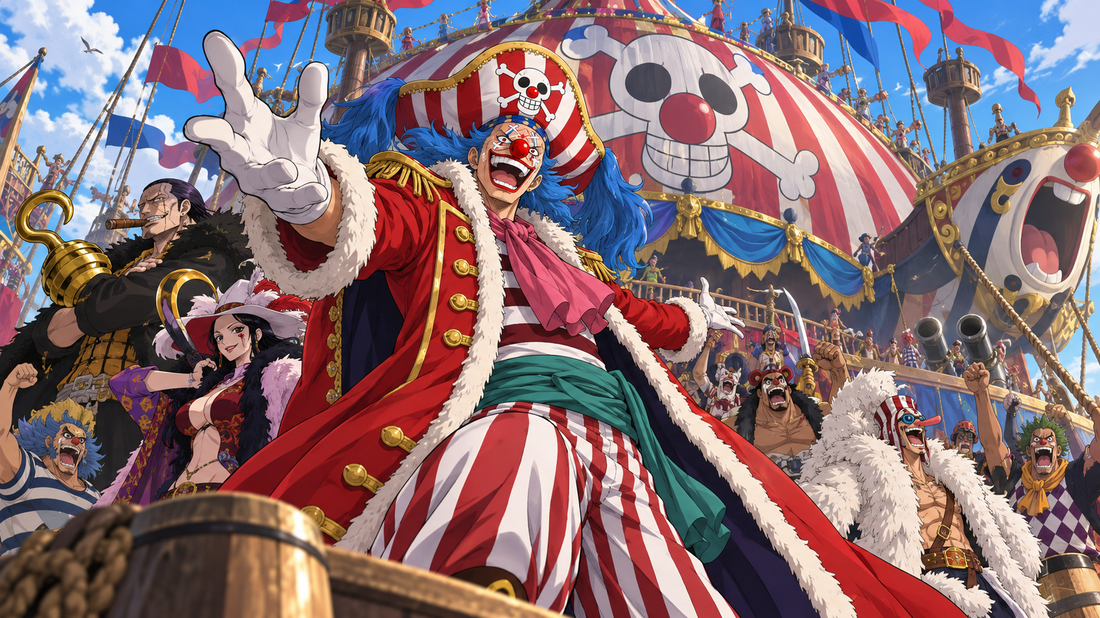 Buggy Pirates and their theatrical circus-themed ship