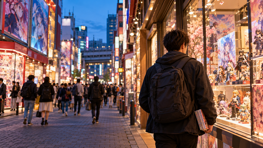 Otaku culture and anime fan browsing Akihabara