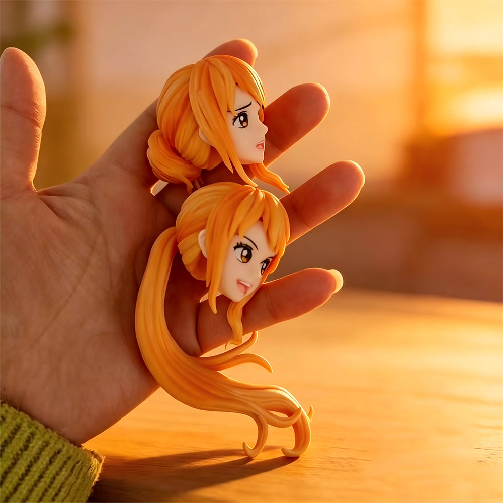 Sitting Nami figure from the Zou Arc, alternate head parts