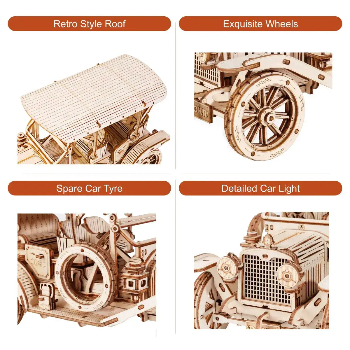 Retro Vintage Car 3D Wooden Puzzle