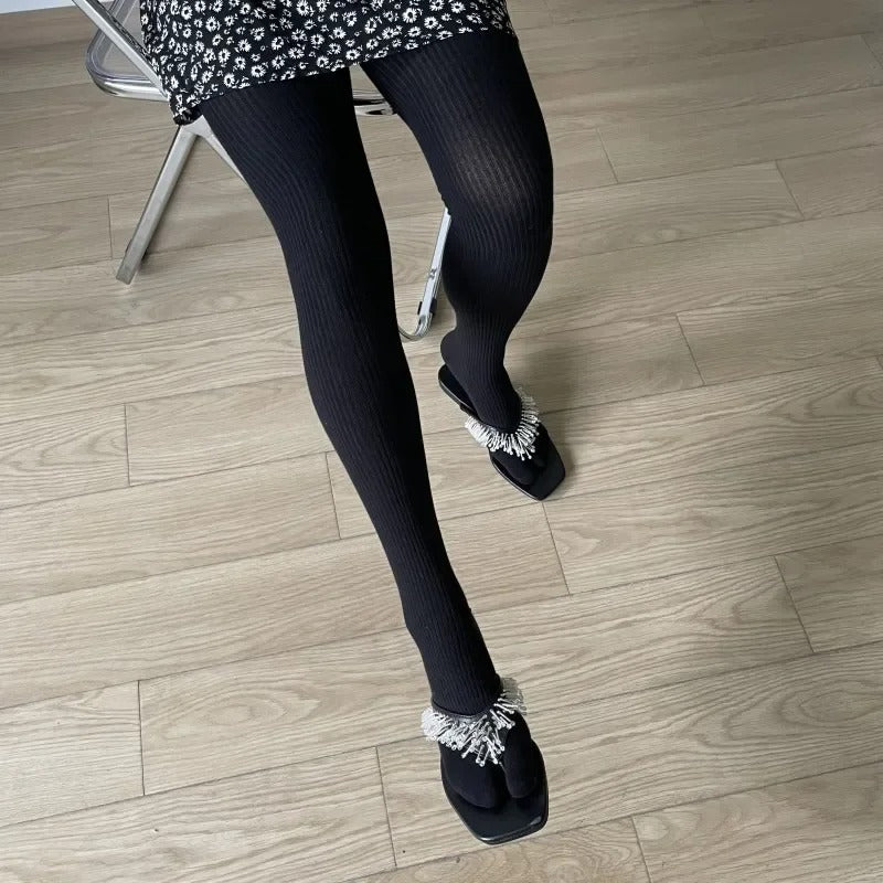 Black Tabi Socks Tights