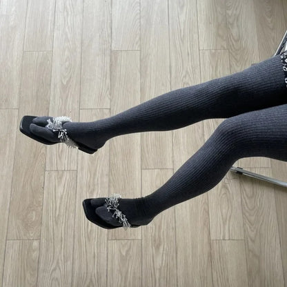 Grey Tabi Socks Tights