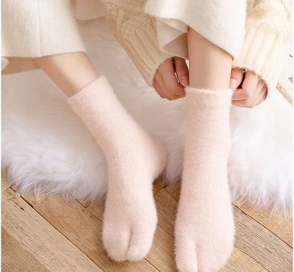 Pink Winter Tabi Socks