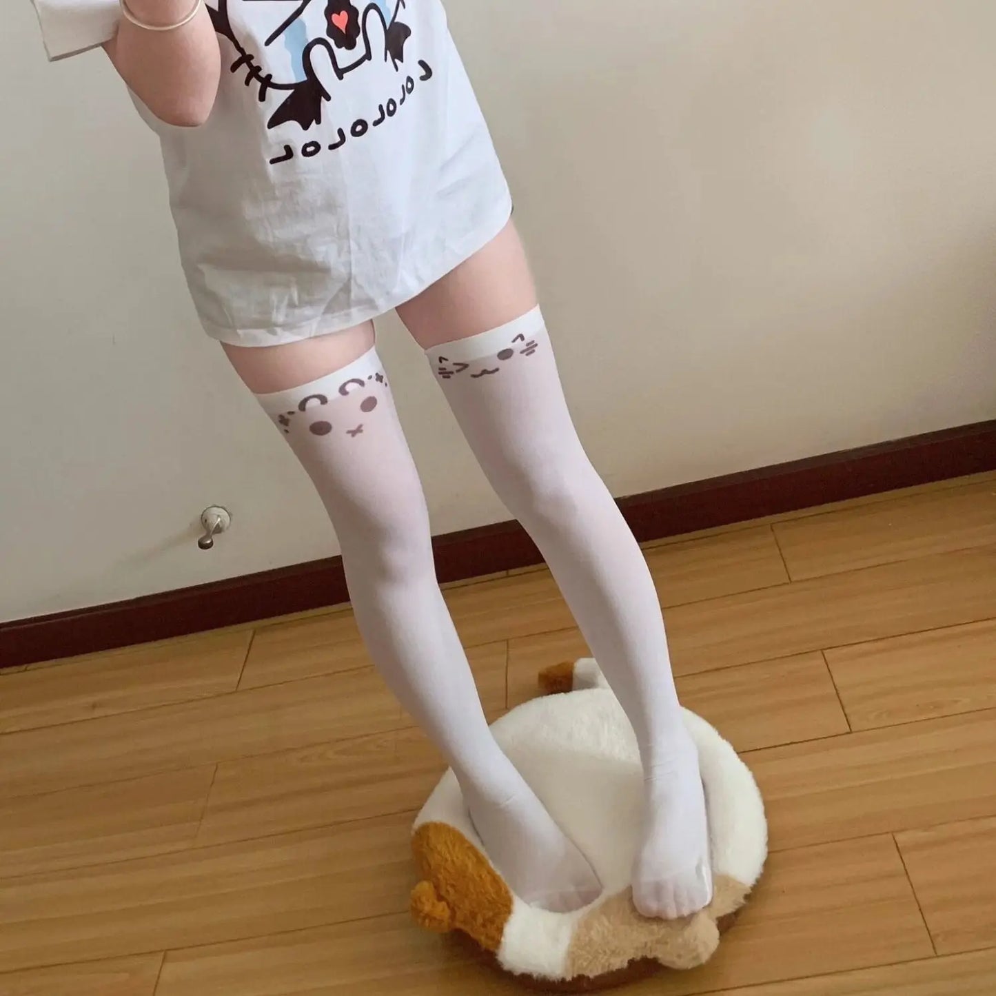 Bunny Kitty Thigh High Socks