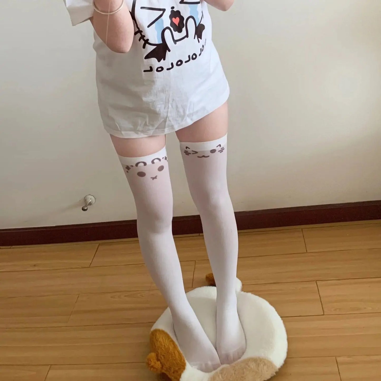 Bunny Kitty Thigh High Socks