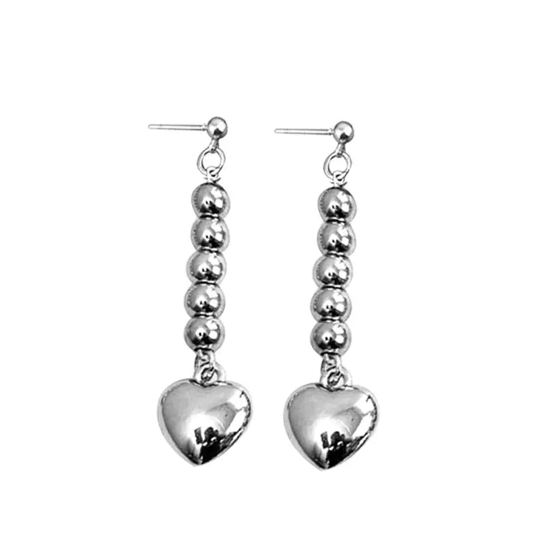 Hisoka Silver Heart Earrings