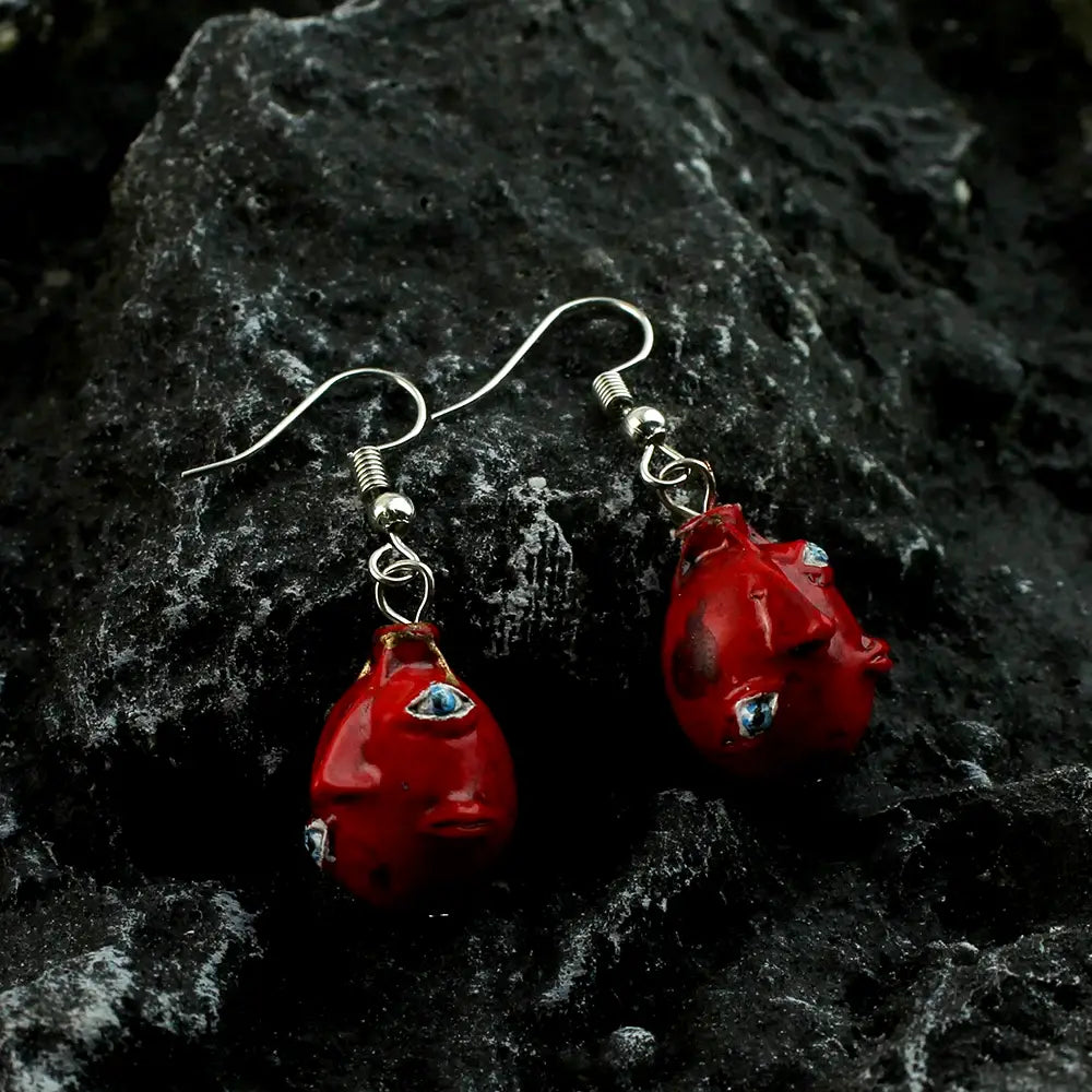 Face Behelit Egg Earrings