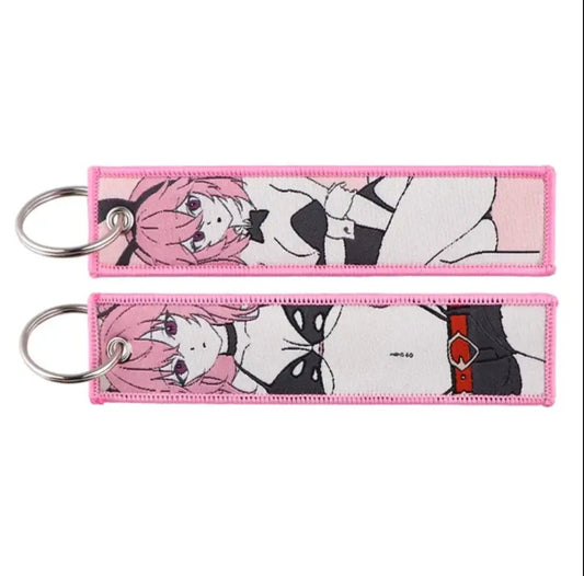Anime Girl Pink JDM Keychain