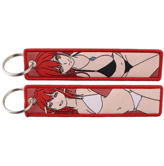 Porte-clés JDM rouge Anime Girl