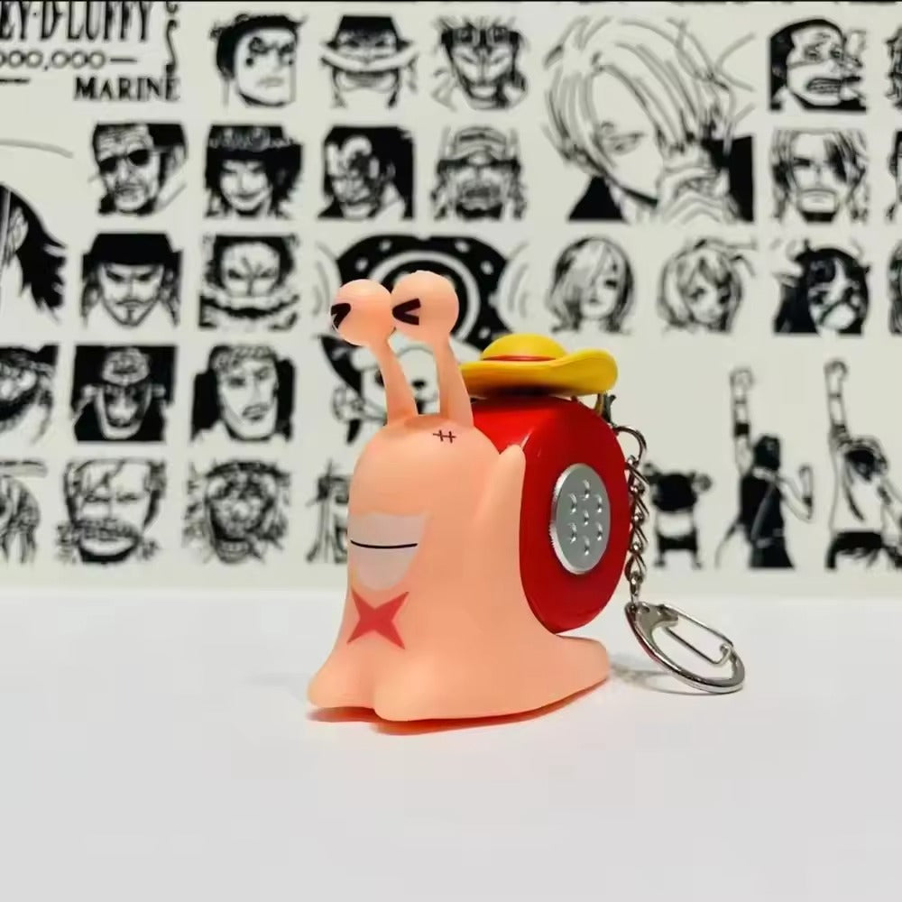 Luffy Den Den Mushi Speaking Keychain