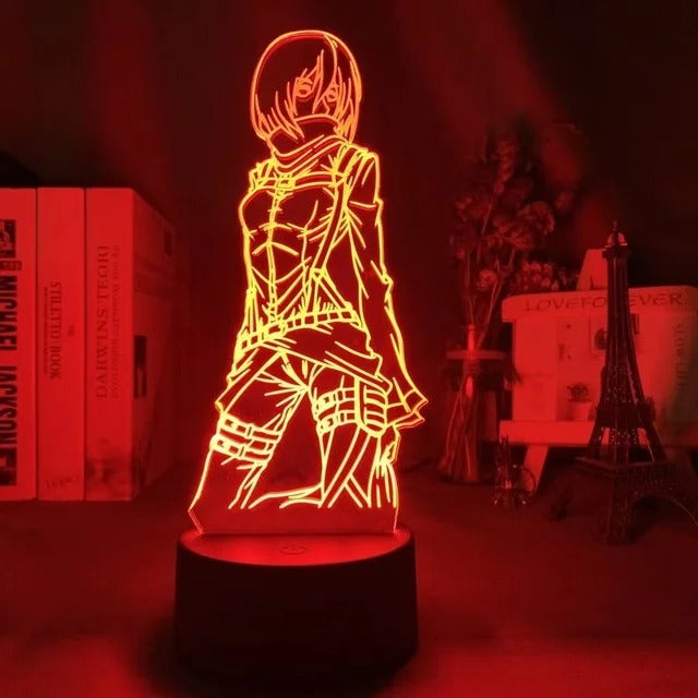 Mikasa Ackerman 3D Anime Lamp