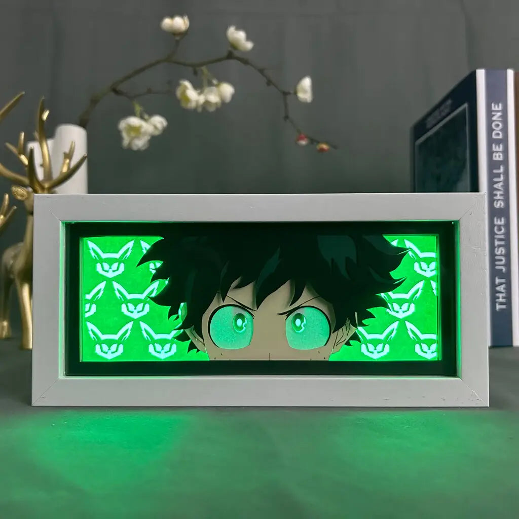 Green Hopeful Hero Anime Light Box