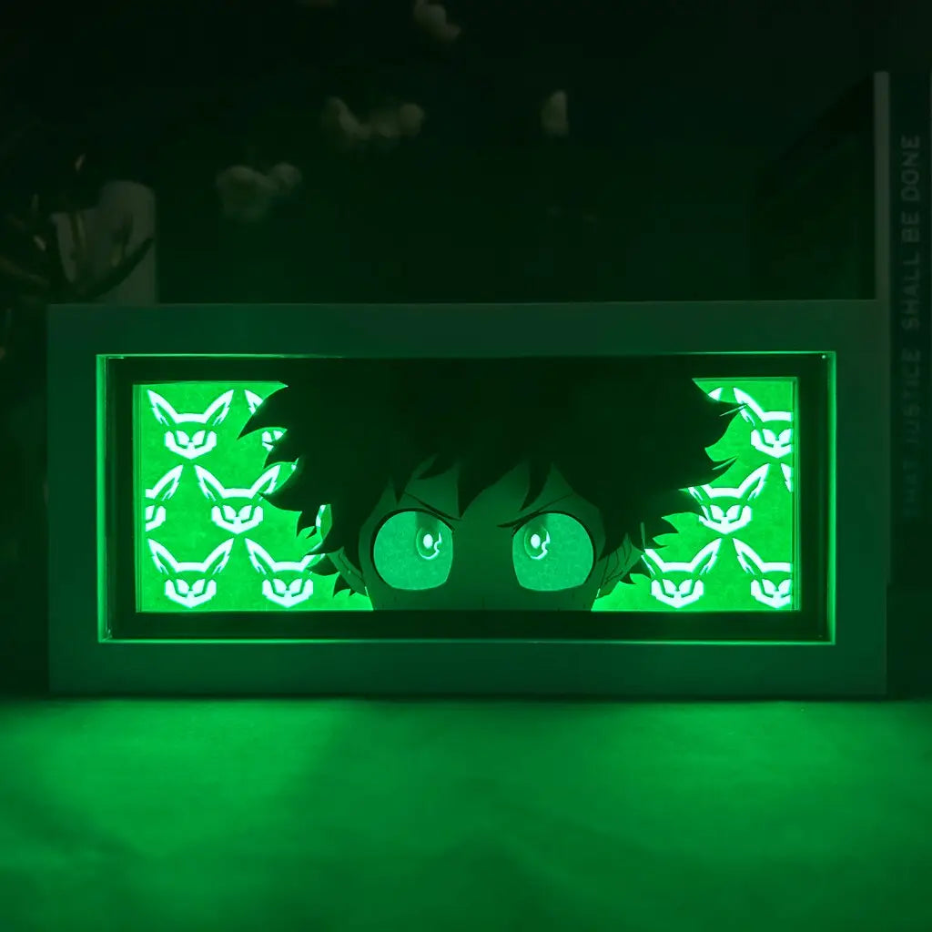 Green Hopeful Hero Anime Light Box