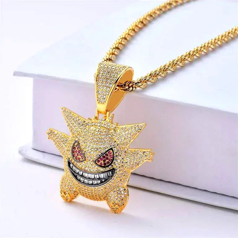 Gengar Gold Ice Necklace